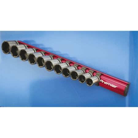 Sealey Socket Retaining Rail Magnetic 3/8"Sq Drive 12 Clips Model No-AK27083