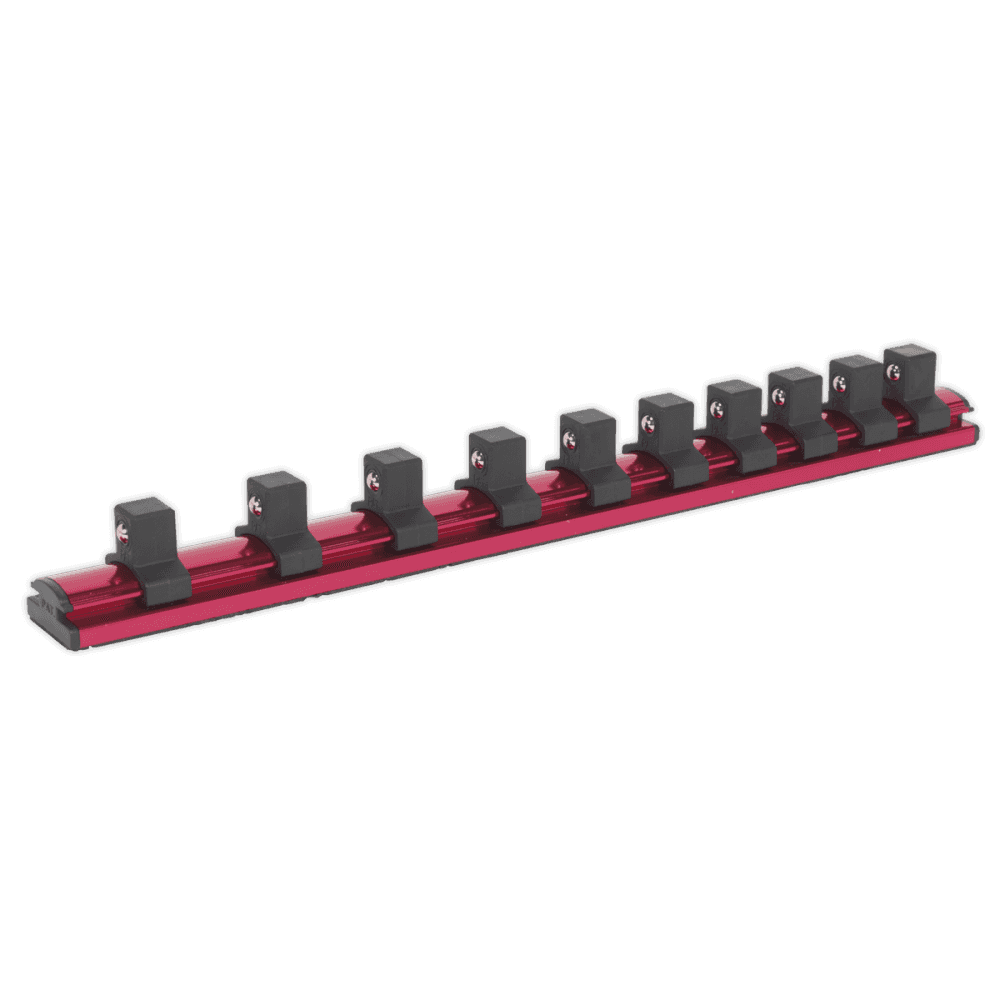 Sealey Socket Retaining Rail Magnetic 1/2"Sq Drive 10 Clips Model No-AK27084