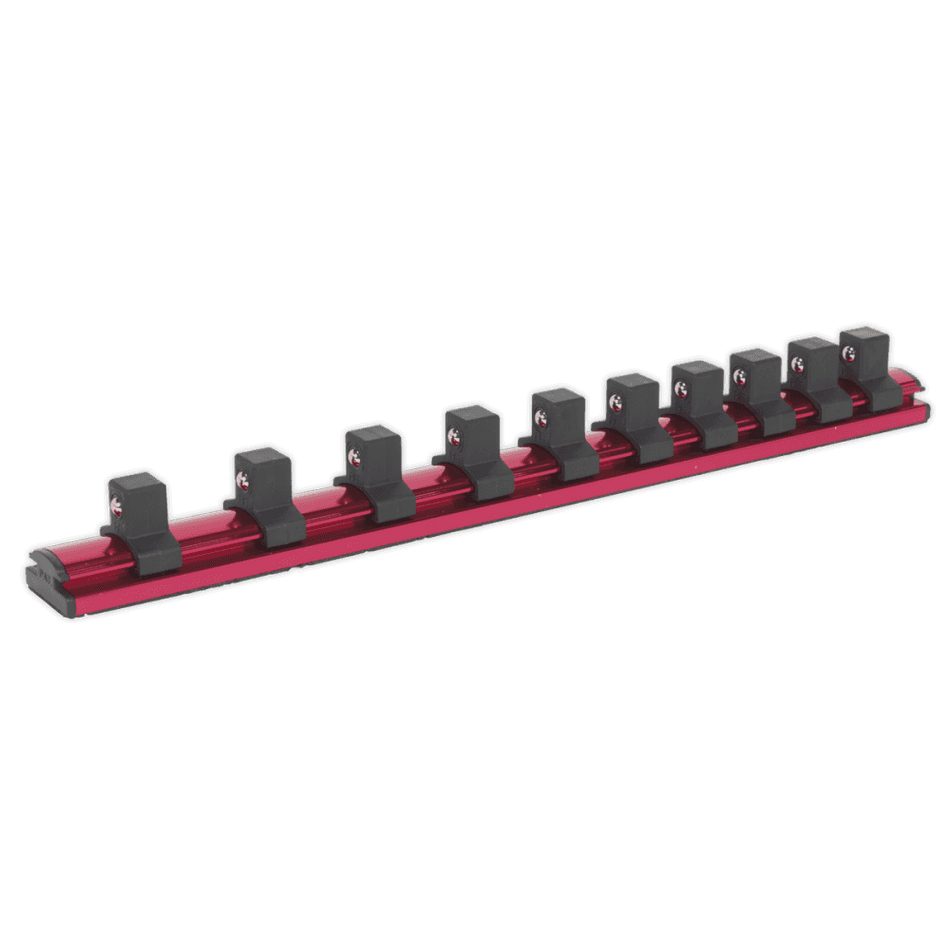 Sealey Socket Retaining Rail Magnetic 1/2"Sq Drive 10 Clips Model No-AK27084