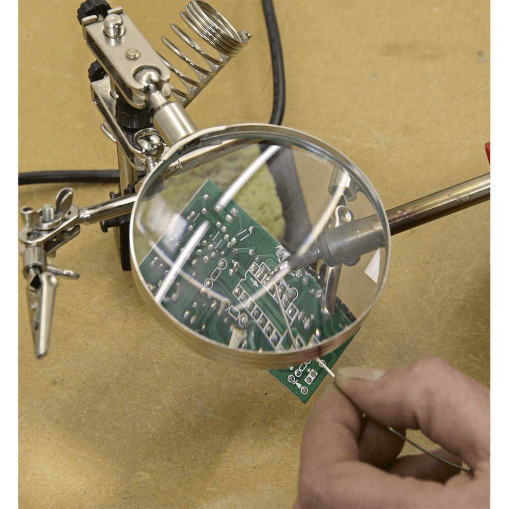 Sealey Mini Robot Soldering Stand with Magnifier & Iron Holder Model No-SD150H