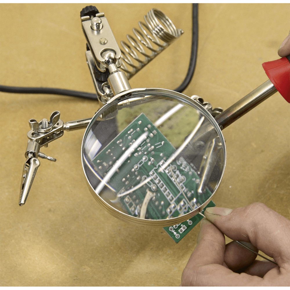 Sealey Mini Robot Soldering Stand with Magnifier & Iron Holder Model No-SD150H