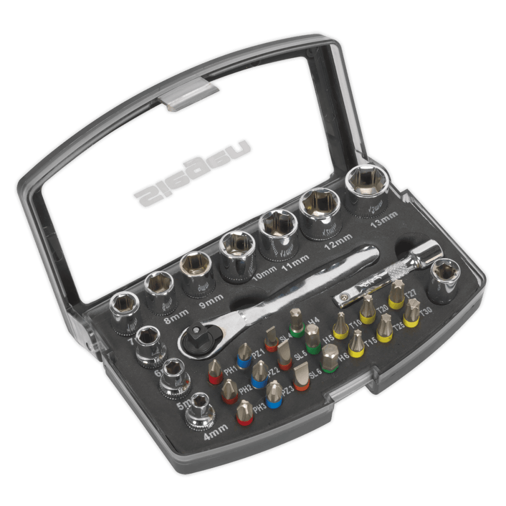 Sealey Socket & Bit Set 31pc 1/4"Sq Drive Model No-S01036