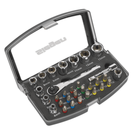 Sealey Socket & Bit Set 31pc 1/4"Sq Drive Model No-S01036
