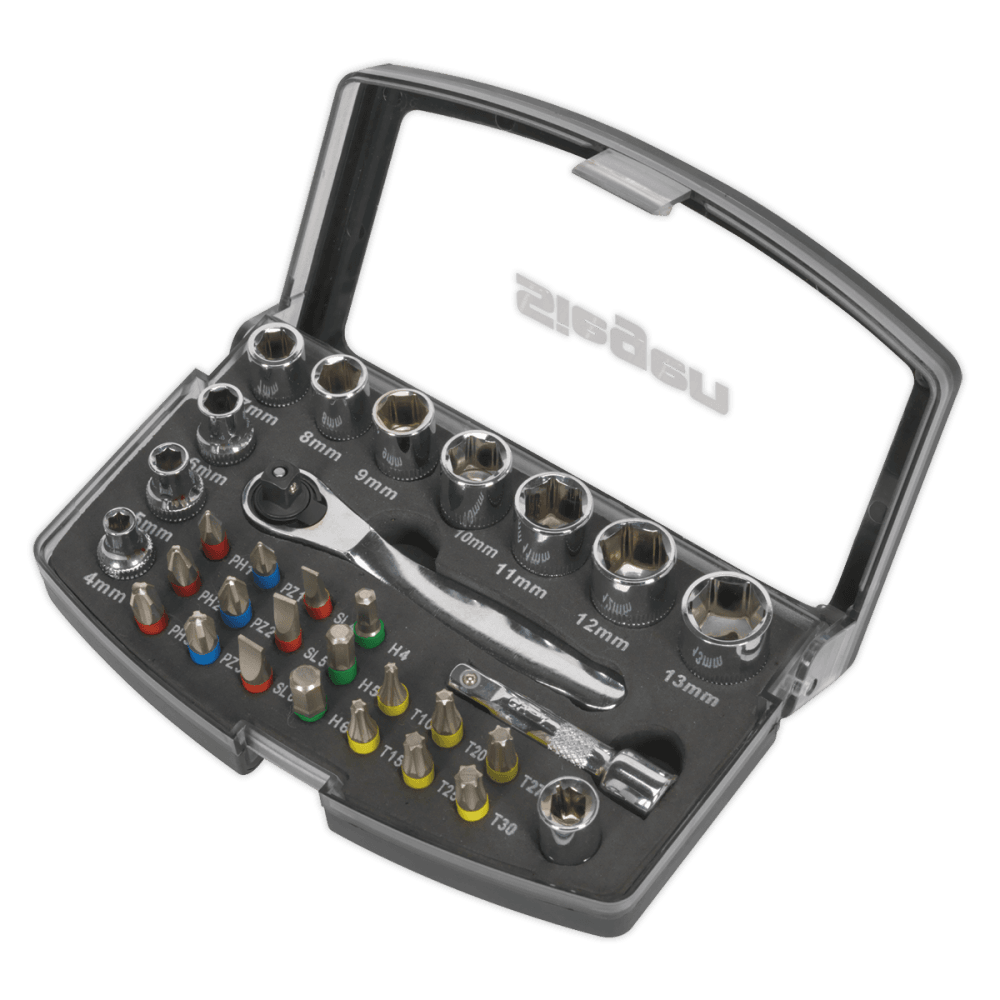Sealey Socket & Bit Set 31pc 1/4"Sq Drive Model No-S01036