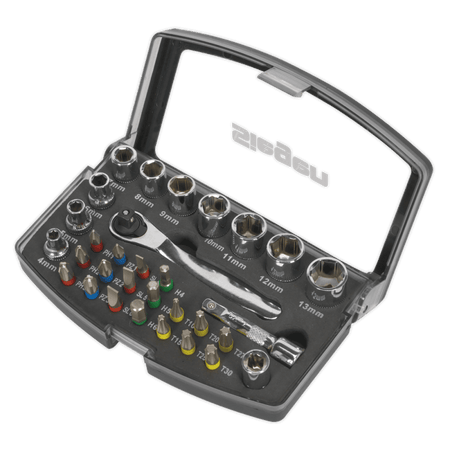 Sealey Socket & Bit Set 31pc 1/4"Sq Drive Model No-S01036