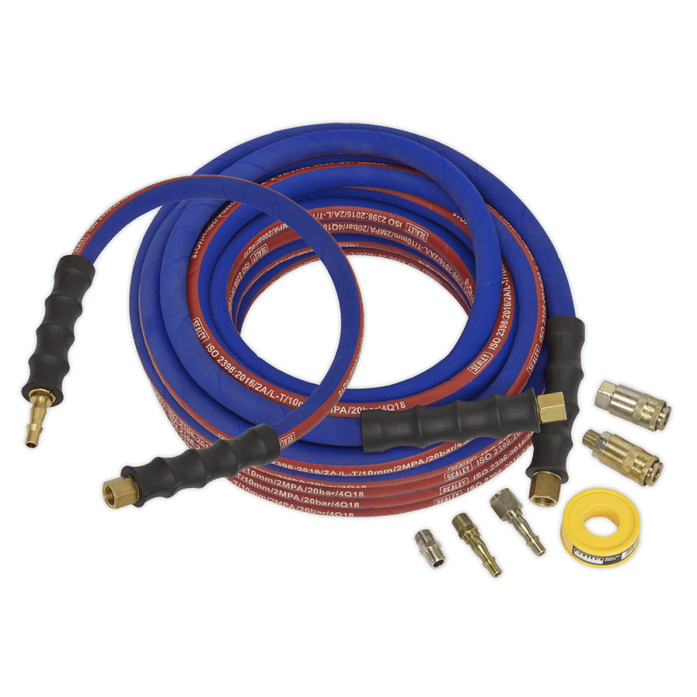 Sealey Air Hose Kit Heavy-Duty 15mtr x 10mm with Connectors Model No-AHK02