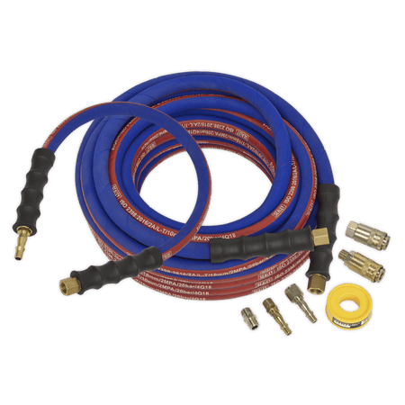 Sealey Air Hose Kit Heavy-Duty 15mtr x 10mm with Connectors Model No-AHK02