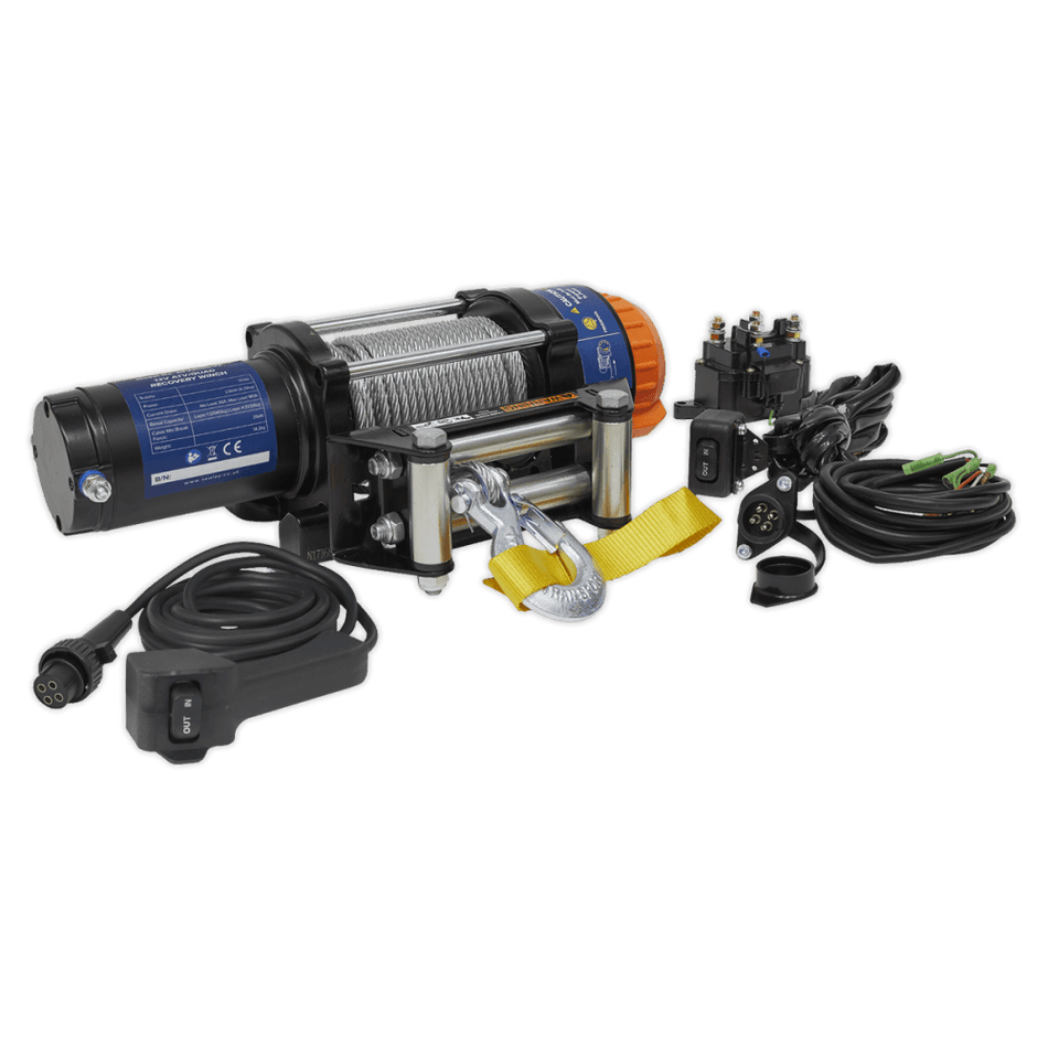Sealey ATV/Quad Recovery Winch 2040kg Line Pull 12V Model No-ATV2040