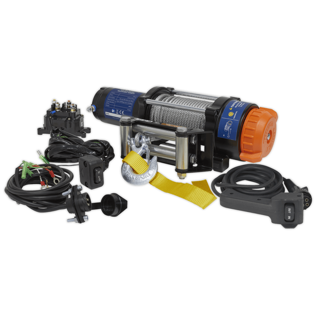 Sealey ATV/Quad Recovery Winch 2040kg Line Pull 12V Model No-ATV2040