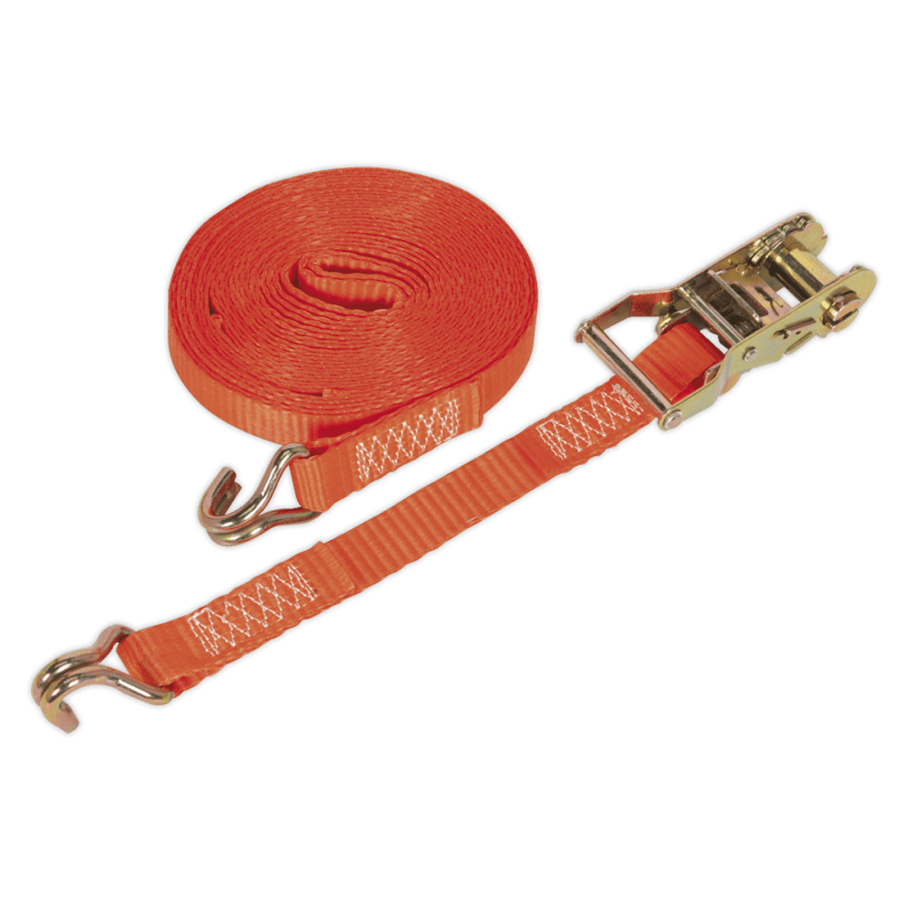 Sealey Ratchet Tie Down 25mm x 8mtr Polyester Webbing 1500kg Load Test Model No-TD1508J