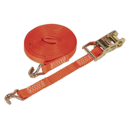 Sealey Ratchet Tie Down 25mm x 8mtr Polyester Webbing 1500kg Load Test Model No-TD1508J