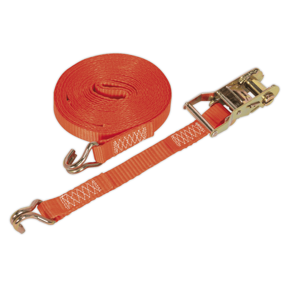 Sealey Ratchet Tie Down 25mm x 8mtr Polyester Webbing 1500kg Load Test Model No-TD1508J