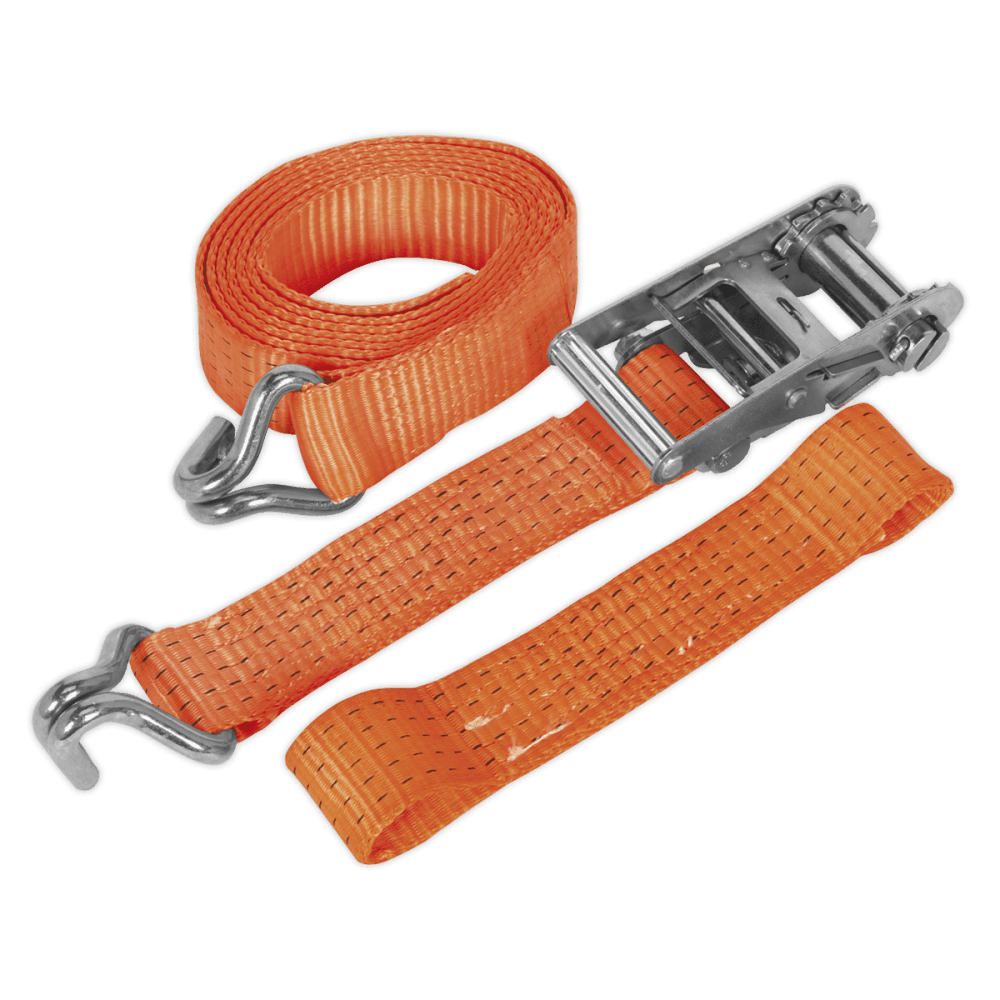 Sealey Car Transporter Ratchet Tie Down 50mm x 3mtr Alloy Wheel - Single 5000kg Load Test Model No-TDRWA