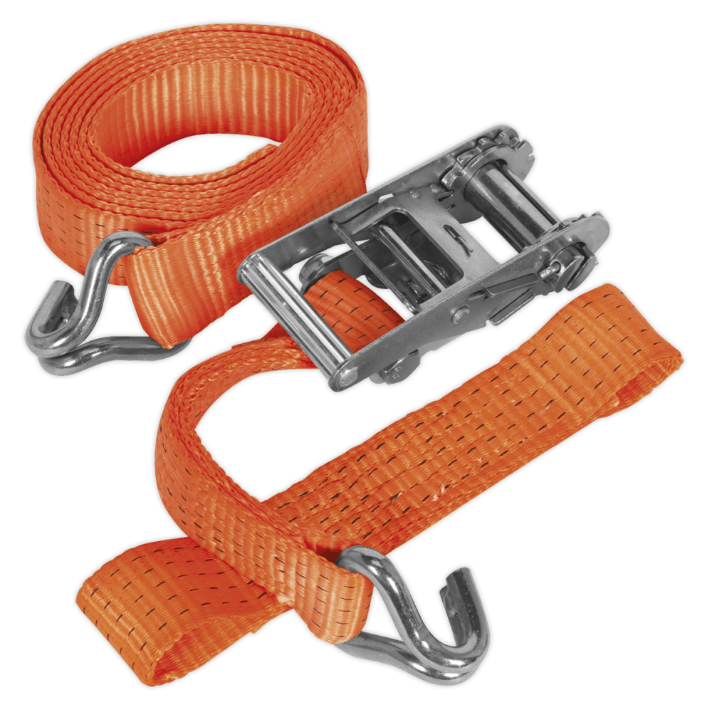 Sealey Car Transporter Ratchet Tie Down 50mm x 3mtr Alloy Wheel - Single 5000kg Load Test Model No-TDRWA