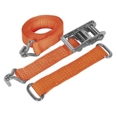 Sealey Car Transporter Ratchet Tie Down 50mm x 3mtr Steel Wheel - Single 4500kg Load Test Model No-TDRWS