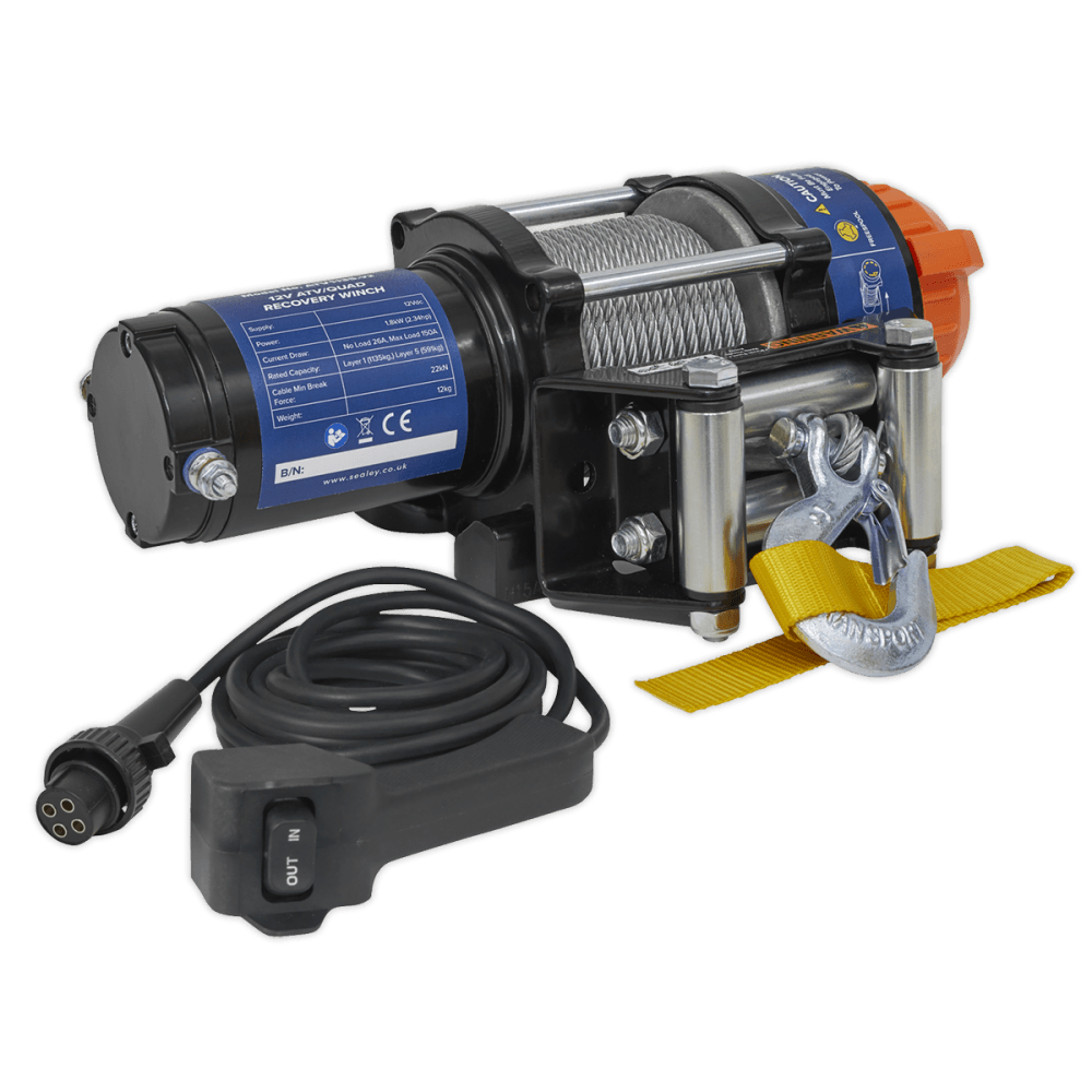 Sealey ATV/Quad Recovery Winch 1135kg Line Pull 12V Model No-ATV1135