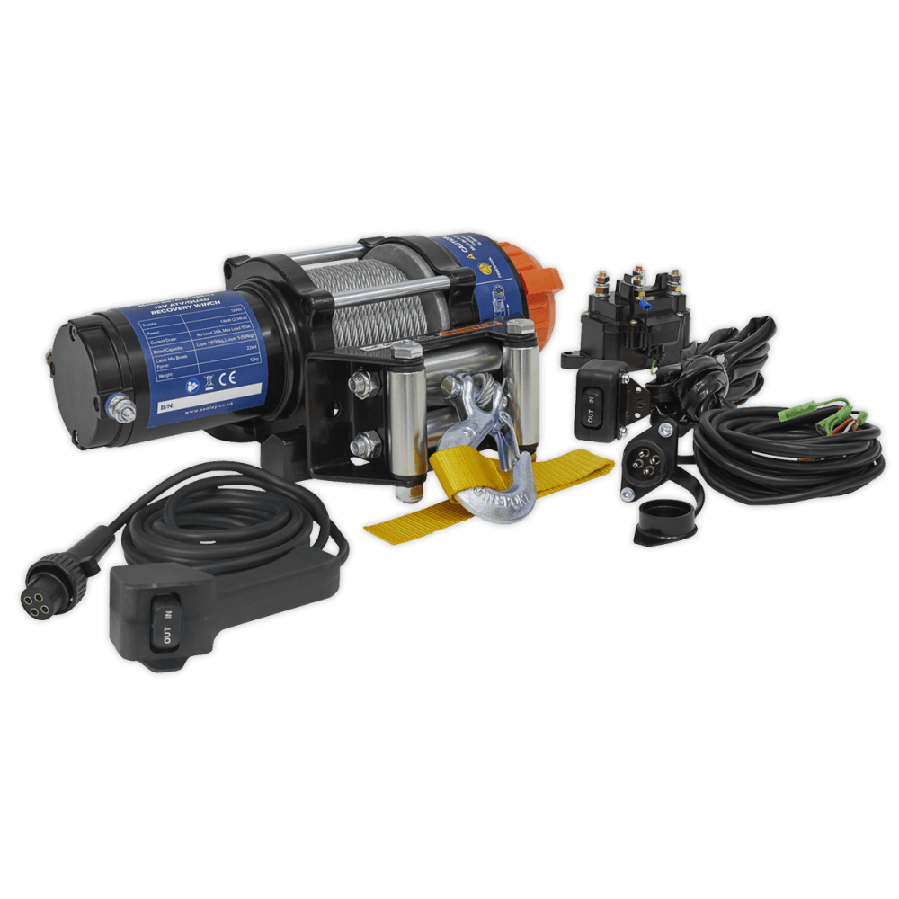 Sealey ATV/Quad Recovery Winch 1135kg Line Pull 12V Model No-ATV1135