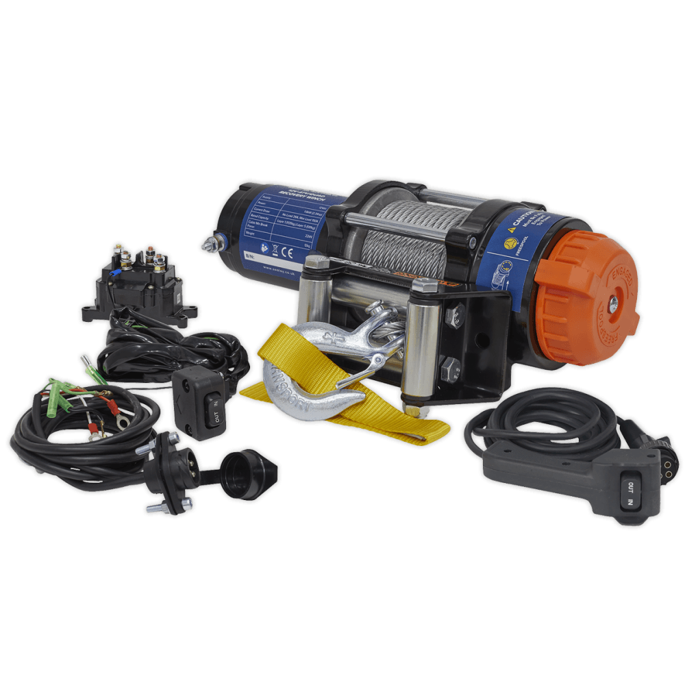 Sealey ATV/Quad Recovery Winch 1135kg Line Pull 12V Model No-ATV1135