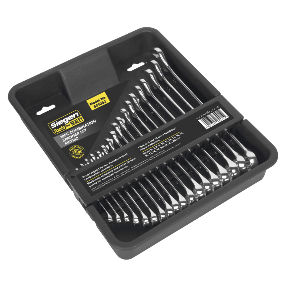 Sealey Combination Spanner Set 18pc Model No-S01052