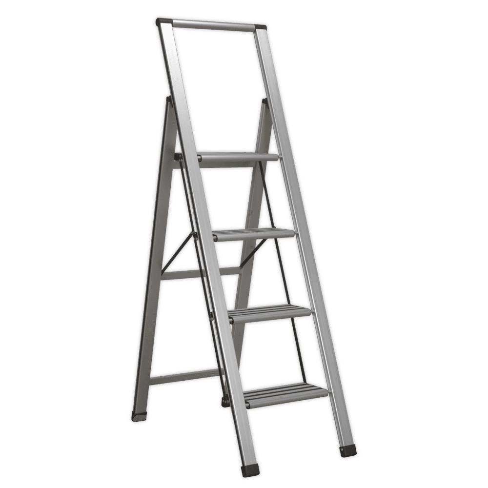 Sealey Aluminium Professional Folding Step Ladder 4-Step 150kg Capacity Model No-APSL4