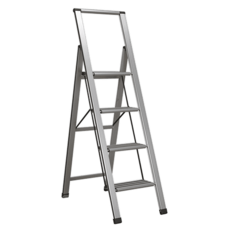 Sealey Aluminium Professional Folding Step Ladder 4-Step 150kg Capacity Model No-APSL4