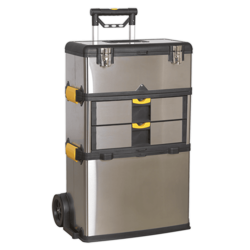 Sealey Mobile Stainless Steel/Composite Tool Box - 3 Compartment Model No-AP855