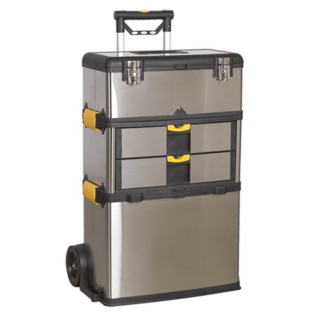 Sealey Mobile Stainless Steel/Composite Tool Box - 3 Compartment Model No-AP855