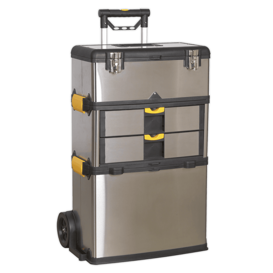 Sealey Mobile Stainless Steel/Composite Tool Box - 3 Compartment Model No-AP855