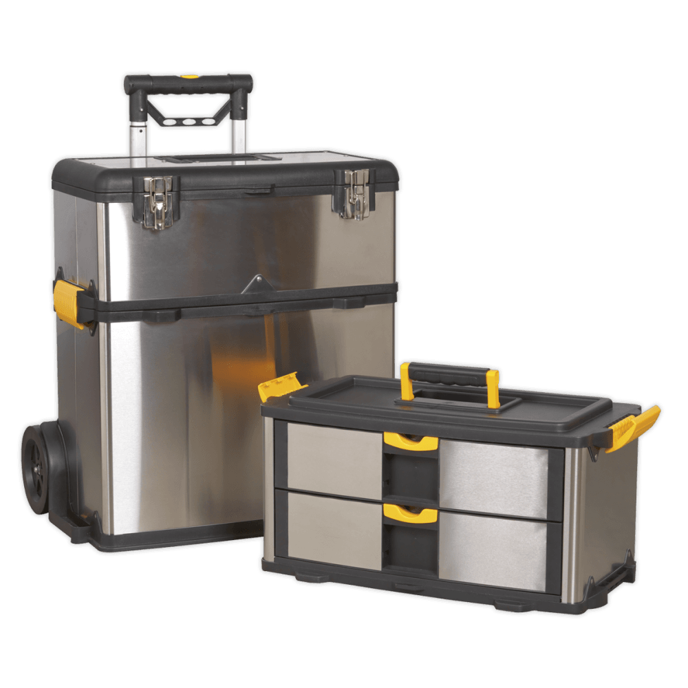 Sealey Mobile Stainless Steel/Composite Tool Box - 3 Compartment Model No-AP855
