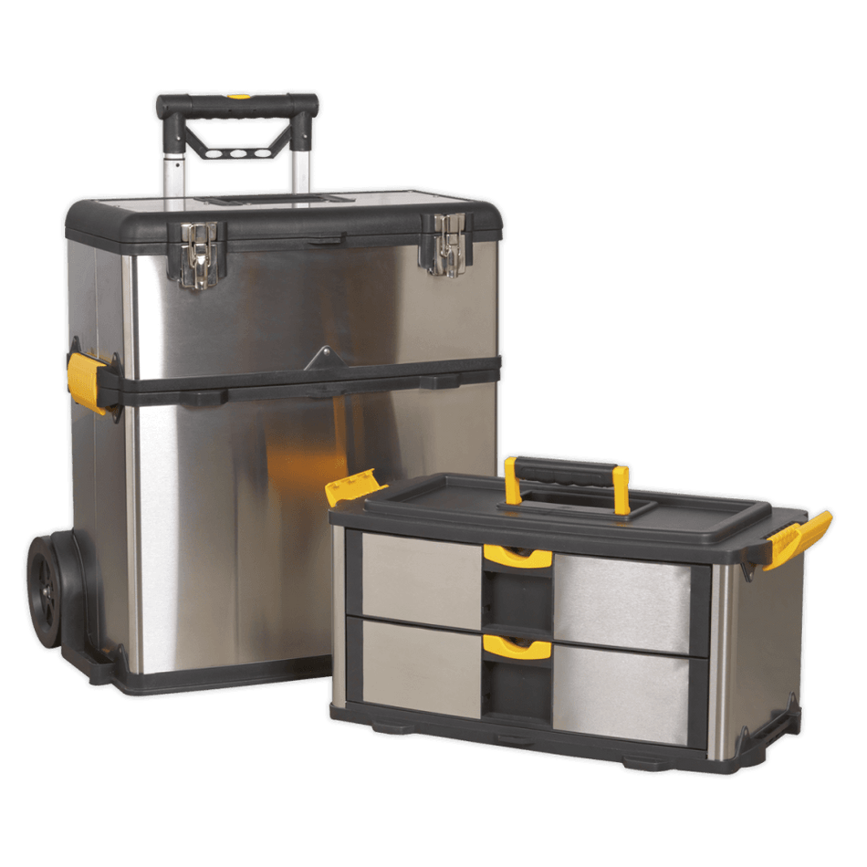 Sealey Mobile Stainless Steel/Composite Tool Box - 3 Compartment Model No-AP855