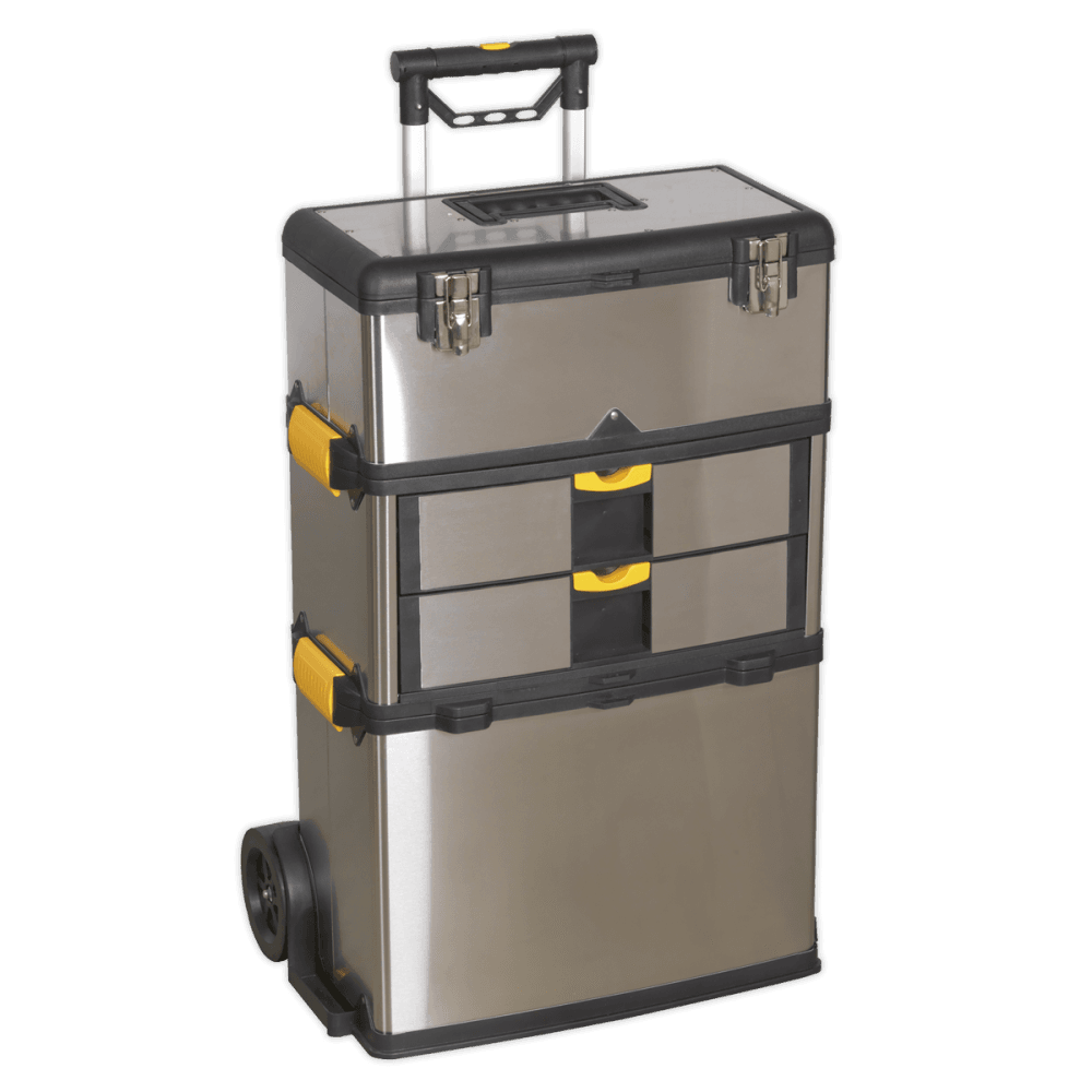 Sealey Mobile Stainless Steel/Composite Tool Box - 3 Compartment Model No-AP855