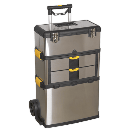 Sealey Mobile Stainless Steel/Composite Tool Box - 3 Compartment Model No-AP855