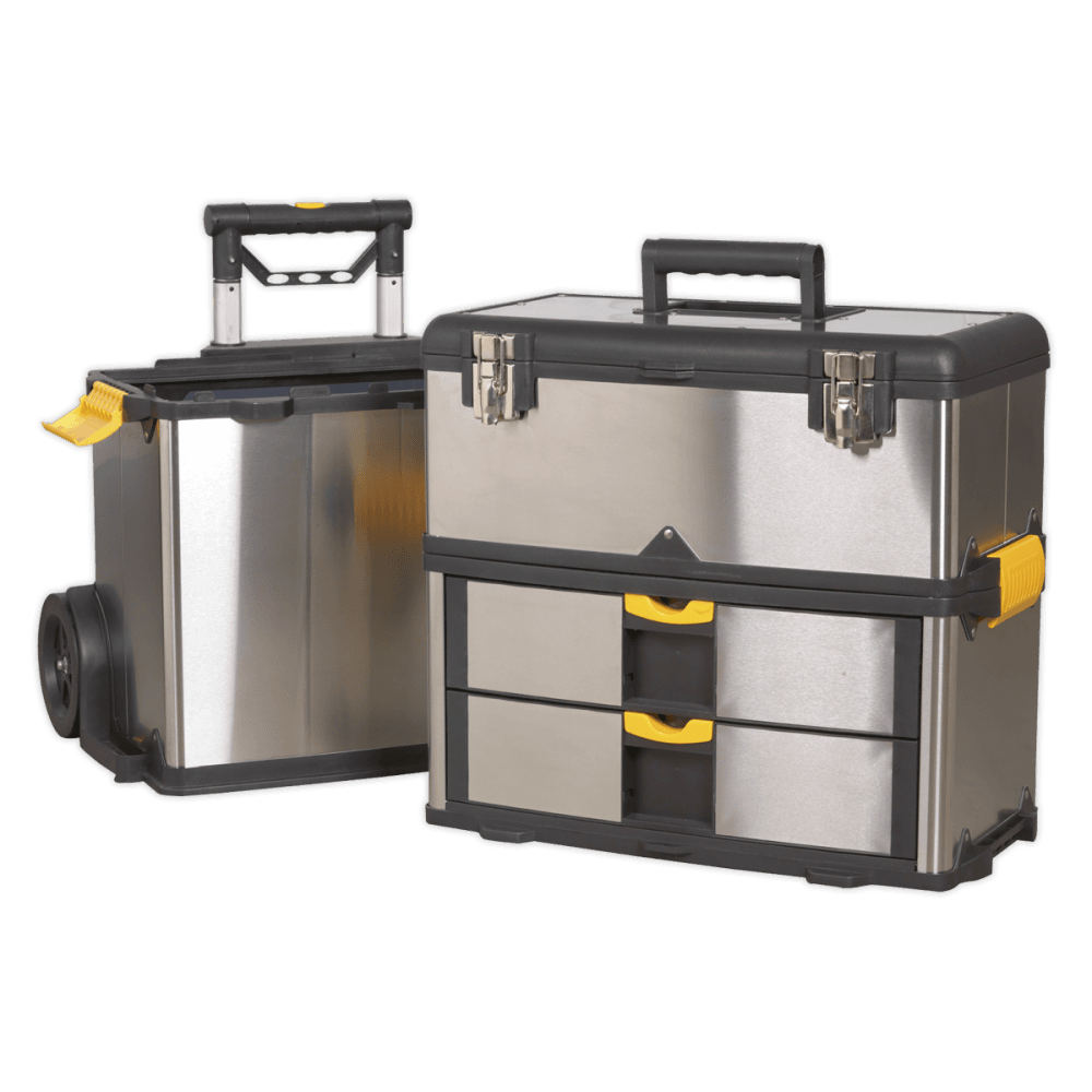 Sealey Mobile Stainless Steel/Composite Tool Box - 3 Compartment Model No-AP855
