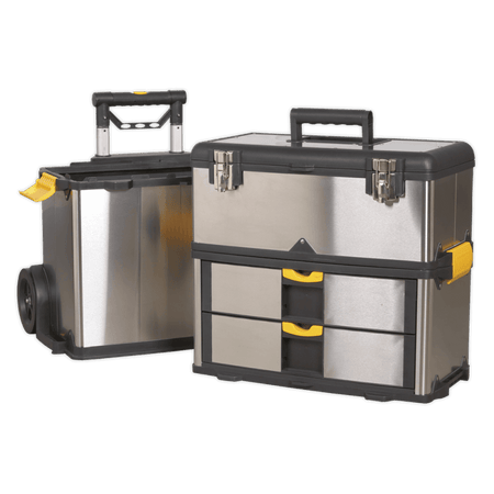 Sealey Mobile Stainless Steel/Composite Tool Box - 3 Compartment Model No-AP855