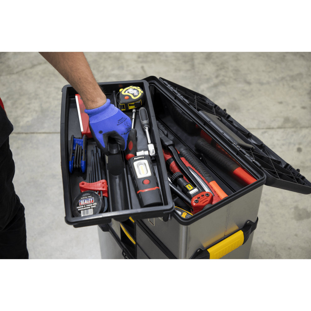 Sealey Mobile Stainless Steel/Composite Tool Box - 3 Compartment Model No-AP855