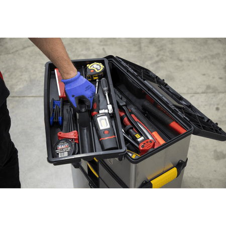 Sealey Mobile Stainless Steel/Composite Tool Box - 3 Compartment Model No-AP855