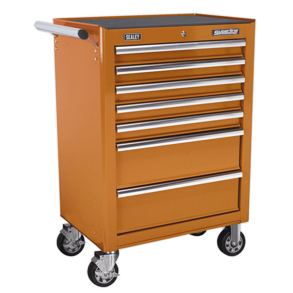 Sealey Rollcab 7 Drawer with Ball Bearing Runners - Orange Model No-AP26479TO