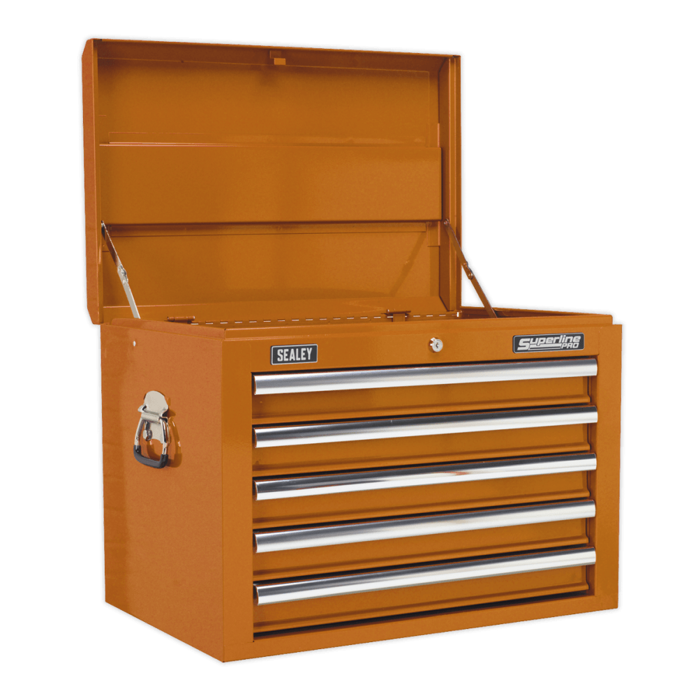 Sealey Topchest 5 Drawer with Ball Bearing Runners - Orange Model No-AP26059TO