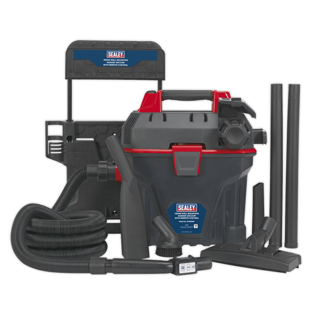 Sealey Garage Vacuum 1500W with Remote Control - Wall Mounting Model No-GV180WM