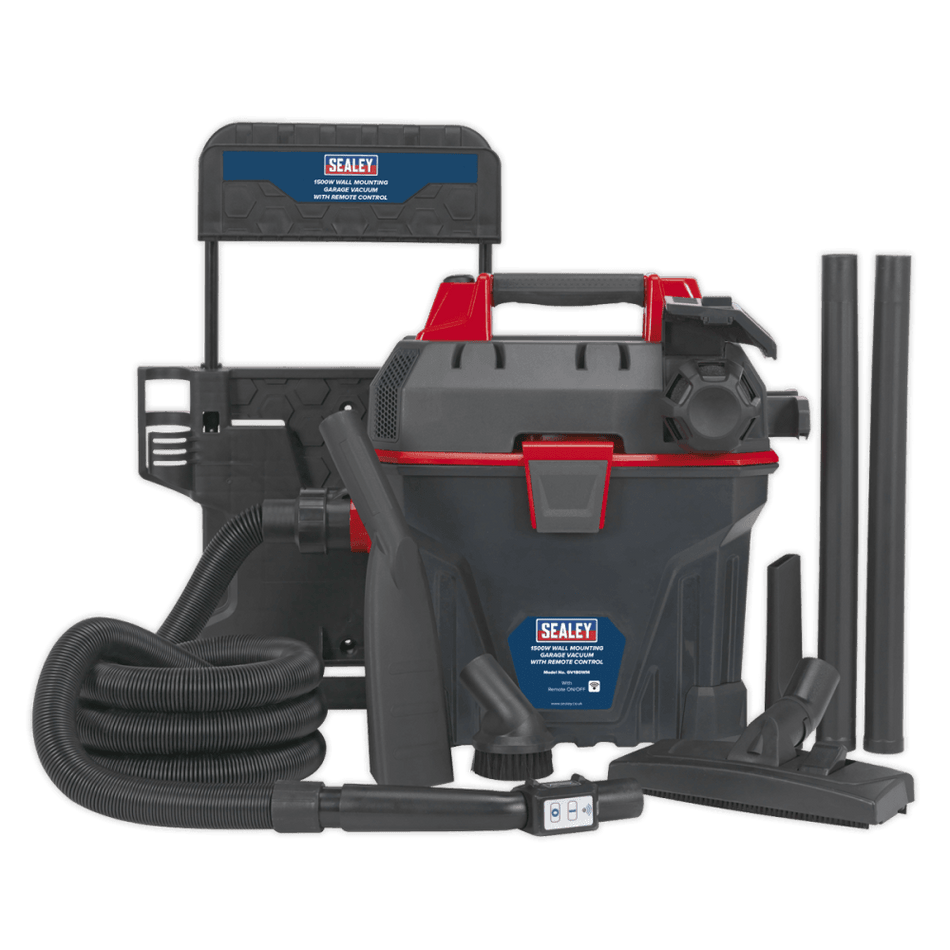 Sealey Garage Vacuum 1500W with Remote Control - Wall Mounting Model No-GV180WM
