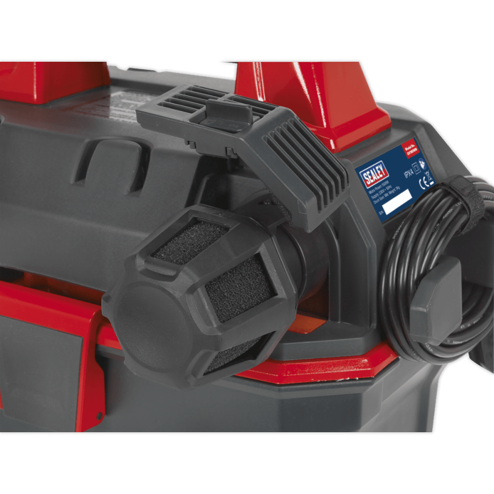 Sealey Garage Vacuum 1500W with Remote Control - Wall Mounting Model No-GV180WM