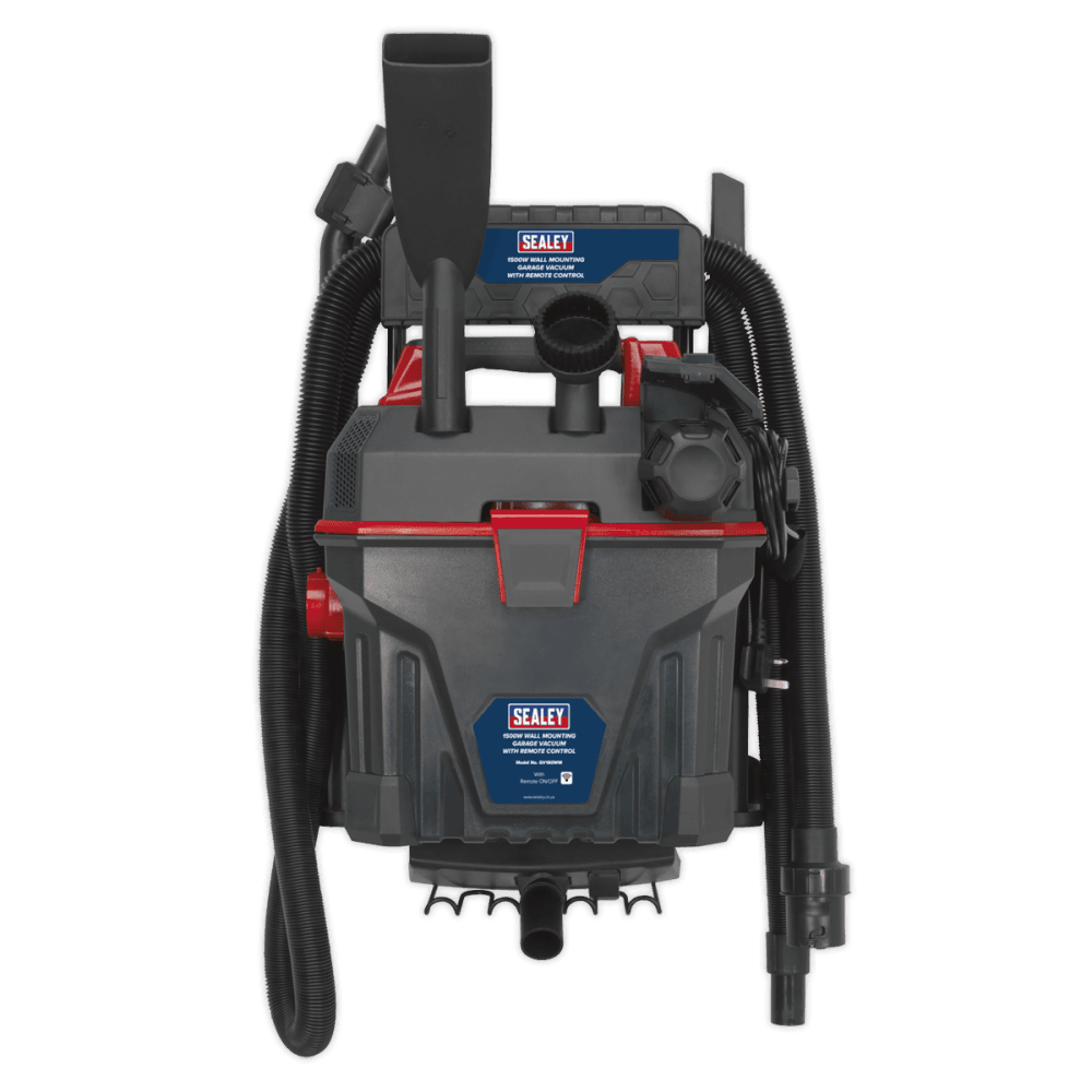 Sealey Garage Vacuum 1500W with Remote Control - Wall Mounting Model No-GV180WM