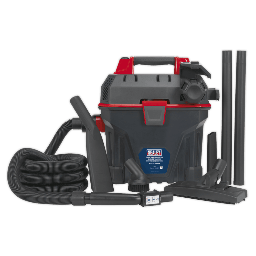 Sealey Garage Vacuum 1500W with Remote Control - Wall Mounting Model No-GV180WM