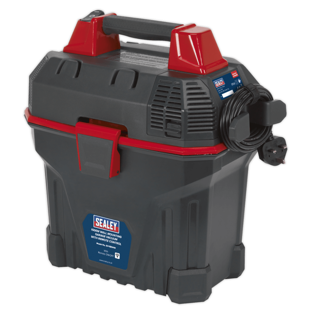 Sealey Garage Vacuum 1500W with Remote Control - Wall Mounting Model No-GV180WM