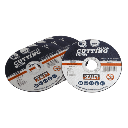 Sealey Cutting Disc 115 x 1.2mm 22mm Bore - Pack of 5 Model No-PTC/115CET5