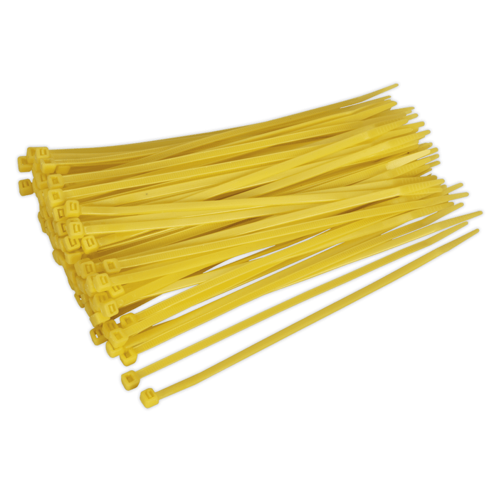 Sealey Cable Ties 200 x 4.8mm Yellow Pack of 100 Model No-CT20048P100Y