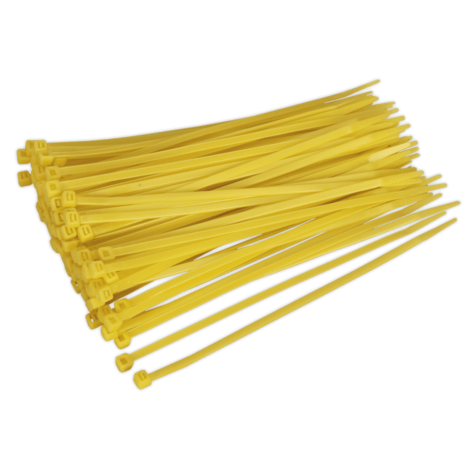 Sealey Cable Ties 200 x 4.8mm Yellow Pack of 100 Model No-CT20048P100Y