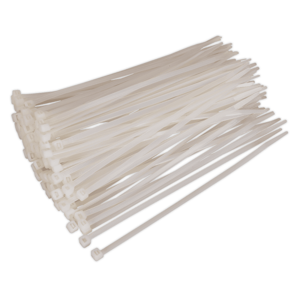 Sealey Cable Ties 200 x 4.8mm White Pack of 100 Model No-CT20048P100W