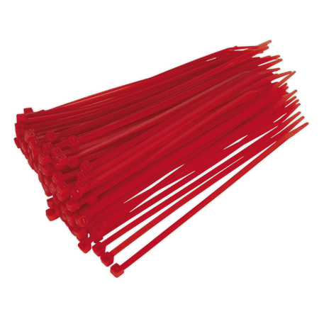 Sealey Cable Ties 200 x 4.8mm Red Pack of 100 Model No-CT20048P100R