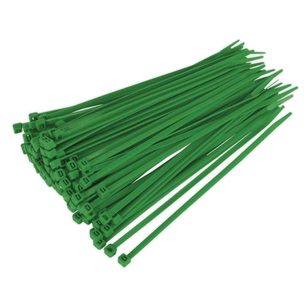 Sealey Cable Ties 200 x 4.8mm Green Pack of 100 Model No-CT20048P100G